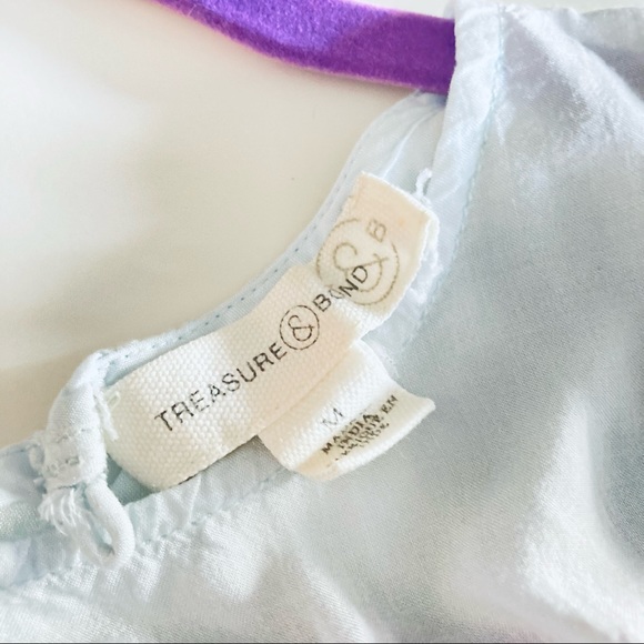 🌸3/$30🌸 Treasure & Bond Girls’ Turquoise Light Blue Ruffle Top 👚🫧 - Picture 6 of 6